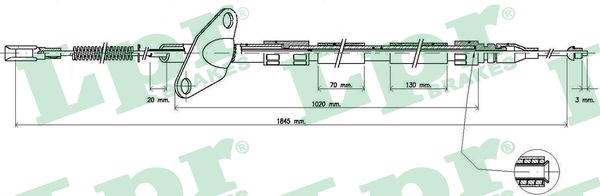 LPR Håndbremsekabel c0412b for MERCEDES-BENZ