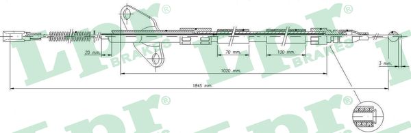LPR Håndbremsekabel c0413b for MERCEDES-BENZ