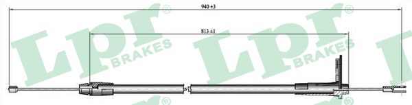 LPR Håndbremsekabel c0424b for MERCEDES-BENZ