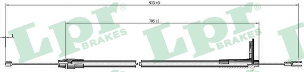 LPR Håndbremsekabel c0425b for MERCEDES-BENZ