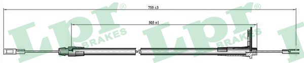 LPR Håndbremsekabel c0434b for MERCEDES-BENZ