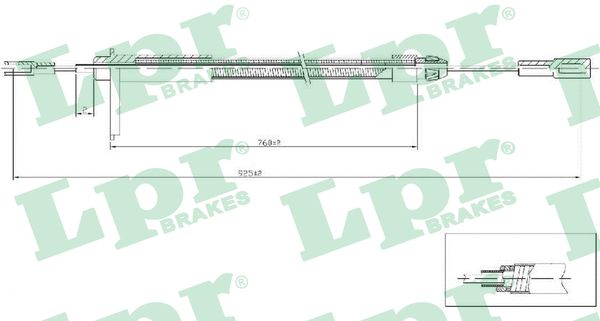 LPR Håndbremsekabel c0441b for MERCEDES-BENZ
