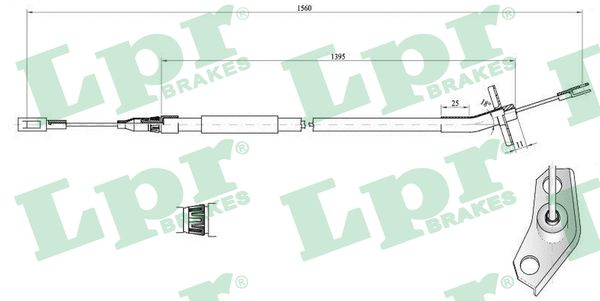 LPR Håndbremsekabel c0453b for MERCEDES-BENZ