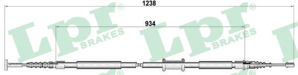 LPR Håndbremsekabel c0474b for FIAT