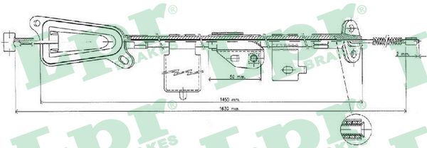 LPR Håndbremsekabel c0481b for NISSAN