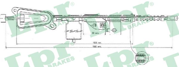 LPR Håndbremsekabel c0484b for NISSAN