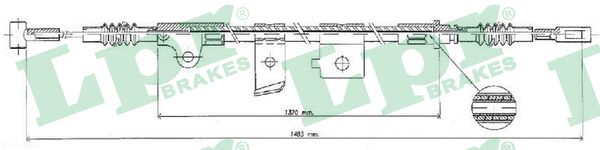 LPR Håndbremsekabel c0496b for NISSAN