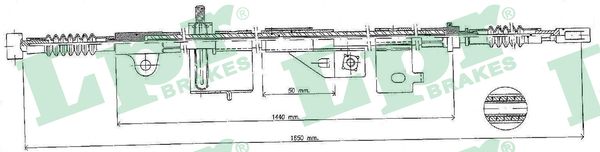 LPR Håndbremsekabel c0500b for NISSAN