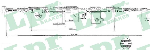 LPR Håndbremsekabel c0503b for NISSAN