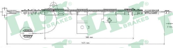 LPR Håndbremsekabel c0513b for FORD NISSAN