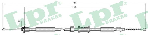 LPR Håndbremsekabel c0517b for FIAT