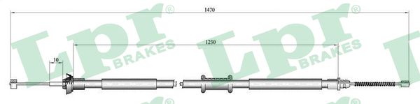LPR Håndbremsekabel c0521b for FIAT