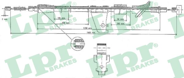 LPR Håndbremsekabel c0527b for OPEL