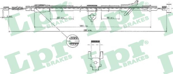 LPR Håndbremsekabel c0529b for OPEL VAUXHALL