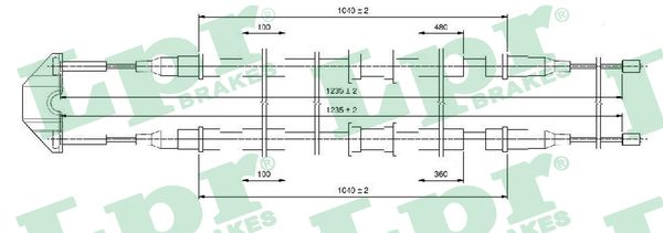 LPR Håndbremsekabel c0550b for OPEL VAUXHALL