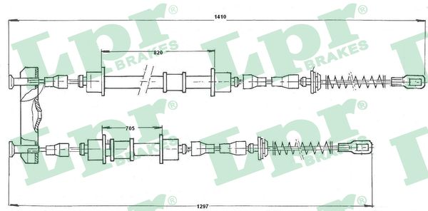 LPR Håndbremsekabel c0572b for OPEL VAUXHALL