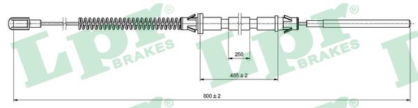 LPR Håndbremsekabel c0574b for OPEL