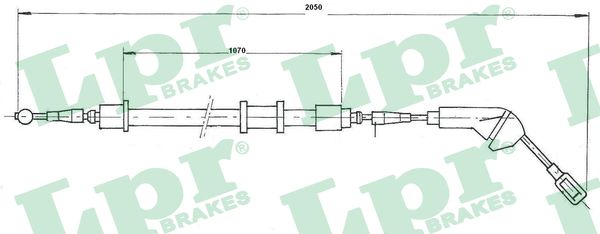 LPR Håndbremsekabel c0582b for OPEL VAUXHALL