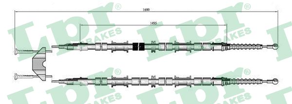 LPR Håndbremsekabel c0597b for OPEL CHEVROLET