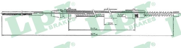 LPR Håndbremsekabel c0633b for PEUGEOT