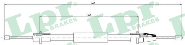 LPR Håndbremsekabel c0637b for PEUGEOT