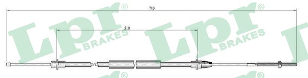 LPR Håndbremsekabel c0638b for PEUGEOT