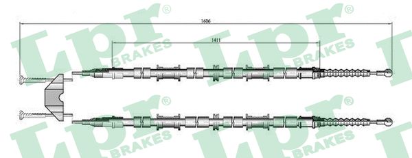 LPR Håndbremsekabel c0655b for VAUXHALL CHEVROLET