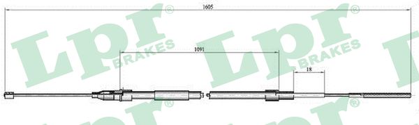 LPR Håndbremsekabel c0651b for VW