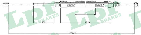 LPR Håndbremsekabel c0715b for RENAULT