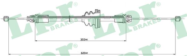 LPR Håndbremsekabel c0754b for OPEL