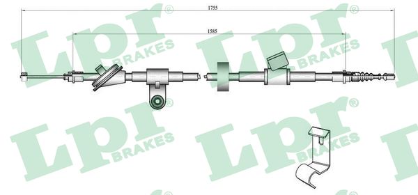 LPR Håndbremsekabel c0758b for FIAT