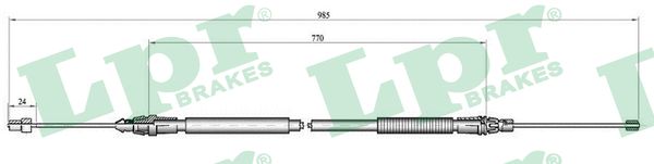 LPR Håndbremsekabel c0759b for PEUGEOT