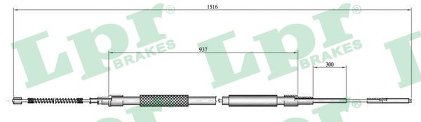 LPR Håndbremsekabel c0801b for VW