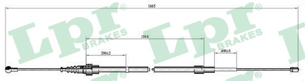 LPR Håndbremsekabel c0808b for VW