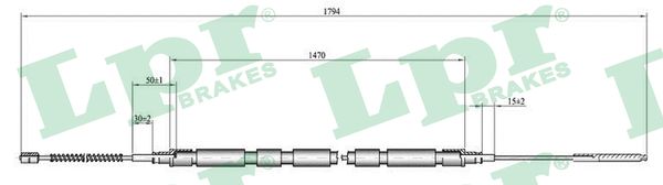 LPR Håndbremsekabel c0810b for VW