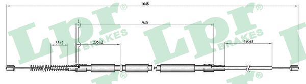 LPR Håndbremsekabel c0811b for VW