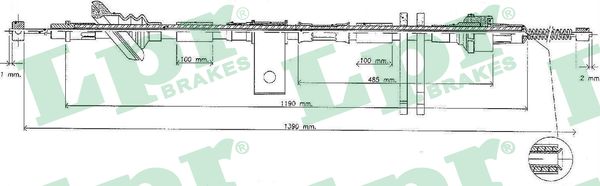 LPR Håndbremsekabel c0833b for SUZUKI