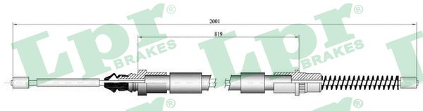 LPR Håndbremsekabel c0836b for RENAULT