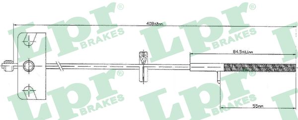 LPR Håndbremsekabel c0840b for FIAT LANCIA