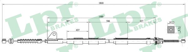 LPR Håndbremsekabel c0851b for TOYOTA