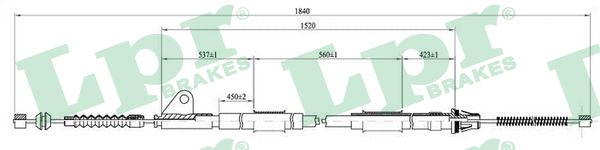 LPR Håndbremsekabel c0852b for TOYOTA