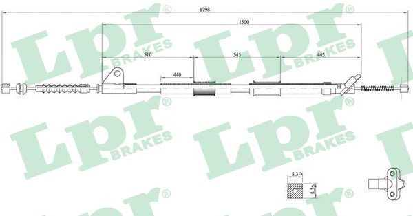 LPR Håndbremsekabel c0857b for TOYOTA