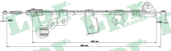 LPR Håndbremsekabel c0889b for TOYOTA