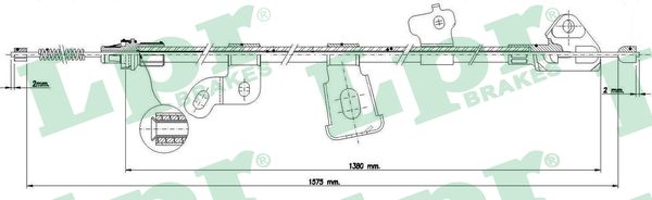 LPR Håndbremsekabel c0890b for TOYOTA