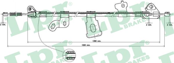 LPR Håndbremsekabel c0893b for TOYOTA