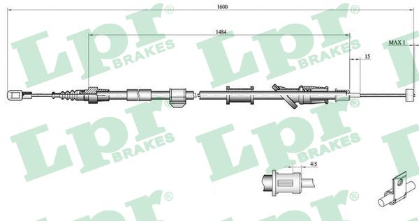 LPR Håndbremsekabel c0920b for VOLVO