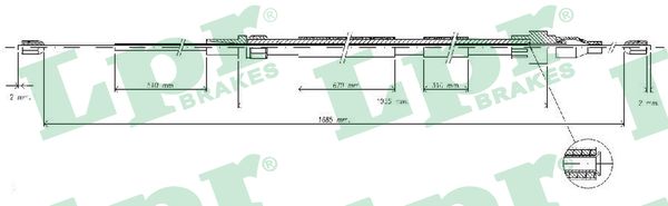 LPR Håndbremsekabel c0936b for VW