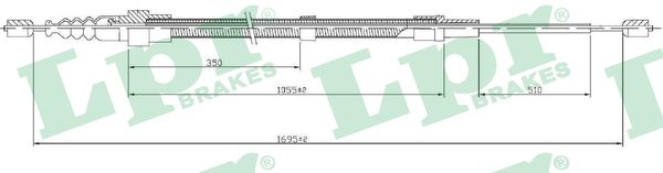 LPR Håndbremsekabel c0952b for VW