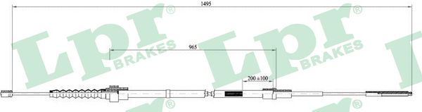 LPR Håndbremsekabel c0951b for VW