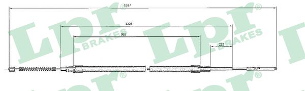 LPR Håndbremsekabel c0964b for VW